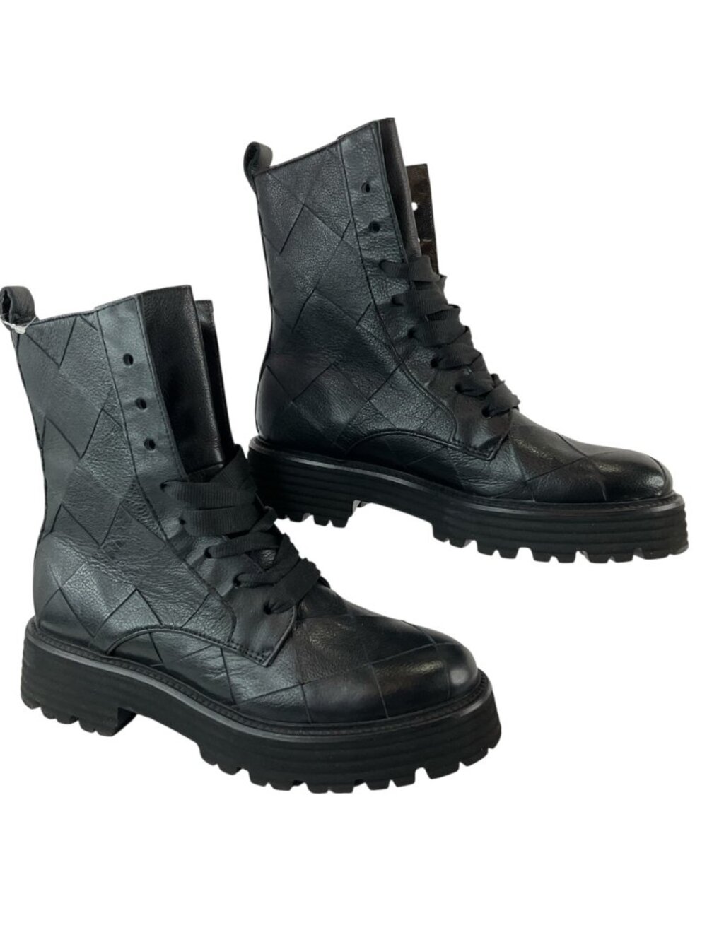 Kennel & Schmenger Boots Womens Sz US 7 Power Woven Blk Leather Combat New $509